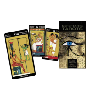 Tarô de Nefertari: 78 cartas com instruções - Acabamento em textura Dourada